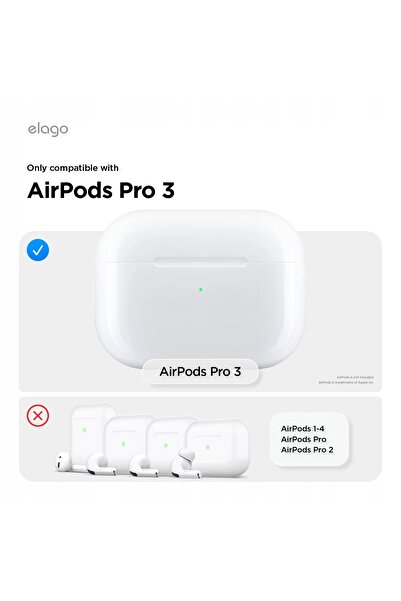 NO BRAND Husă de silicon pentru AirPods Pro 3, Carabină inclusă - Albastru