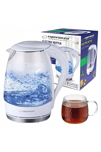 ESPERANZA Fierbător electric din sticlă cu LED, 1.7L, fără fir, puternic, ilu...