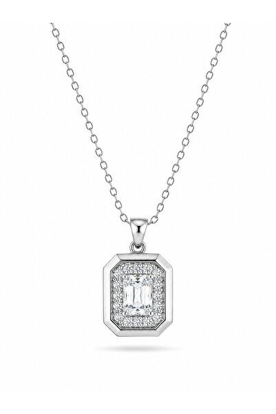 serelya 316L Steel Chain Silver Color Square Form Necklace
