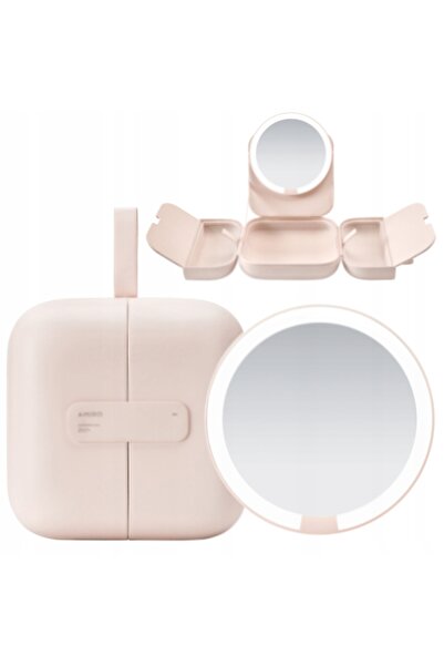 AMİRO Oglindă de machiaj portabilă cu lumină LED, Trusă cosmetică