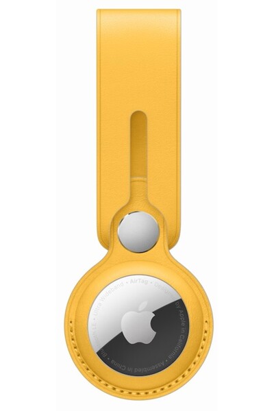 NO BRAND Breloc din piele Apple pentru AirTag, culoare galben