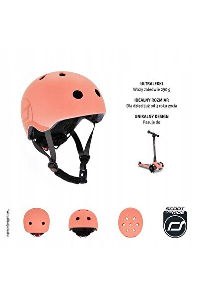 NO BRAND Scoot and Ride Cască de bicicletă pentru copii S-M cu lumină și regl...