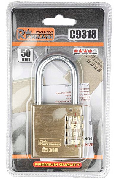 richmann LICHIȘĂ DE CHEI NECODIFICATĂ CU COD 4 CIFRE, AURIE, 50MM C9318