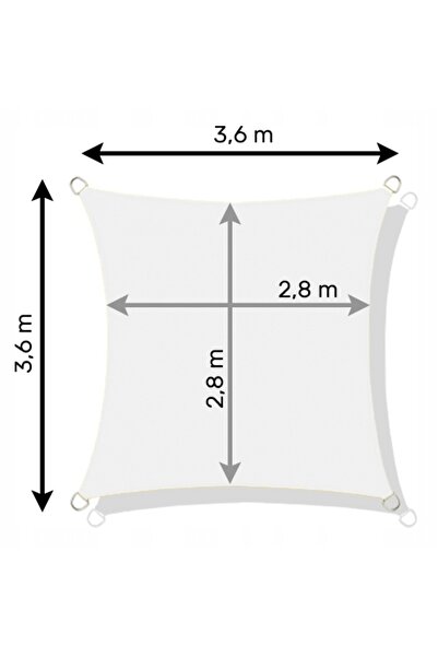 ZOLTA Prelată de grădină impermeabilă, protecție solară UV, 3,6x3,6m, pătrată