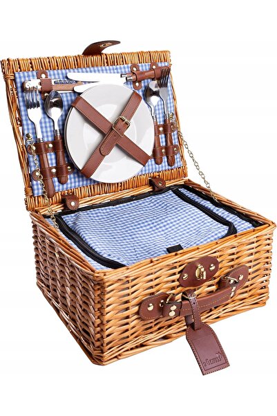 NO BRAND COȘ DE PICNIC DIN RAPĂNĂȚI ÎMPĂRȚIȚI + SET PENTRU 2 PERSOANE + COMPA...