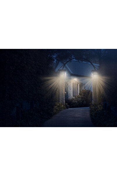 NO BRAND 2x Lampă solară LED de perete pentru grădină cu senzor de lumină (de...