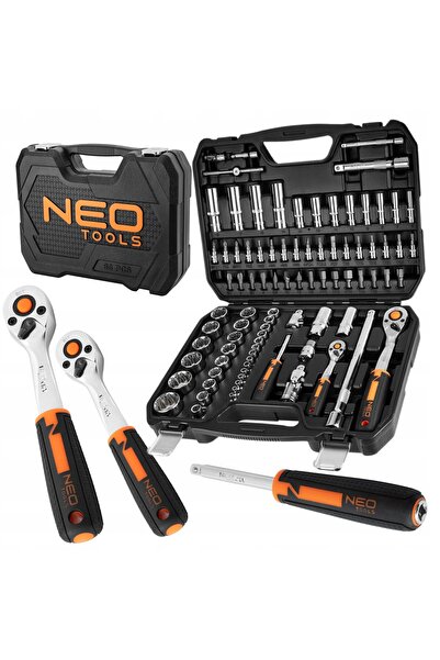 NEO Tools 1/4 " 1/2 " 86 BUCĂȚI CHEI CU TUBULARE, CHEI CU CĂTUȘ, BITURI 10-060