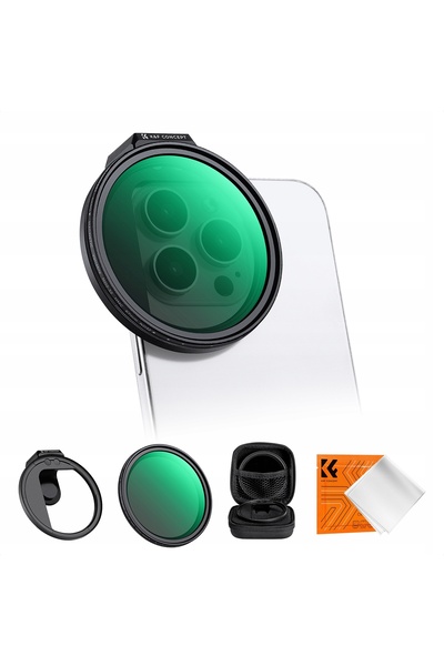 K&F CONCEPT Filtru de lentilă gri ND ND2-ND32 tip FADER pentru clemă de telef...