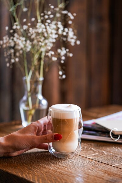 NO BRAND VIALLI DESIGN 2 pahare termice pentru cafea, latte, apă, băuturi GEO...