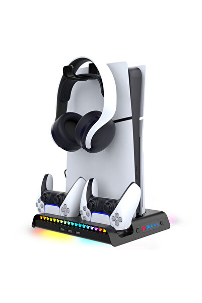 NO BRAND Suport de răcire IPega RGB pentru Sony PS5 cu încărcare controlere