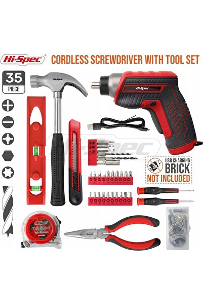 NO BRAND Hi-Spec 35el. Trusă de scule roz cu șurubelniță electrică de 3,6V