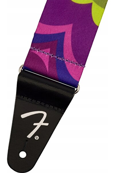 NO BRAND Curea de chitară Fender J Mascis, mov, cu model floral magenta.