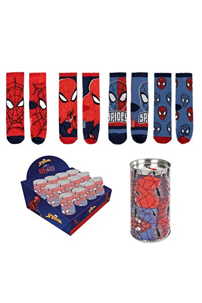 Spider Set de 4 perechi de șosete pentru copii într-o cutie metalică, 27/30 E...