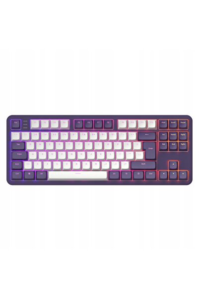 NO BRAND Tastatură Dark Project ALU87A Violetă ISO DE Suport multilingv