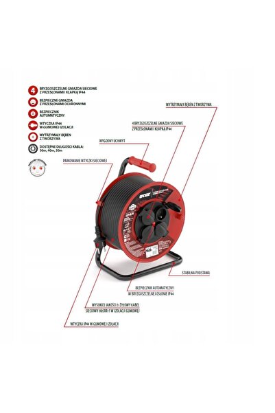 ACAR Cablu prelungitor pentru tobe M01903 40m negru