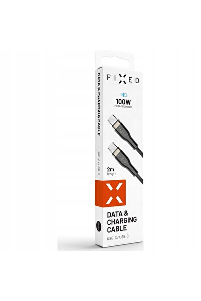 NO BRAND Cablu USB rigid împletit USB-C/USB-C 2m 100W negru
