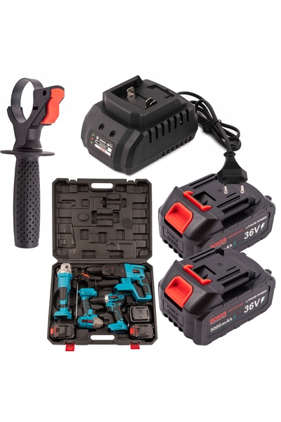 BOXER SET DE SCULE EXCELENT AKU 2X 5AH 24V 4-în-1: CIOCAN, POLIZOR, ȘURUBELNI...