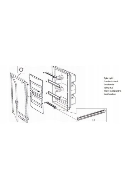 ETI Polam ETI Panou de distribuție modular subetaj 1x12 uși metalice ERP12-1 ...