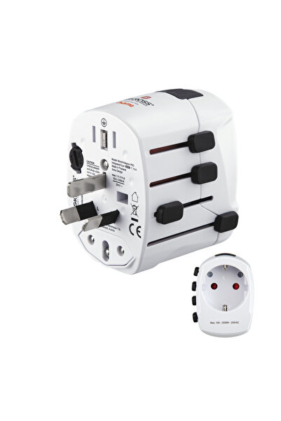 Hama Adaptor universal de călătorie, convertor pentru Europa, Marea Britanie,...
