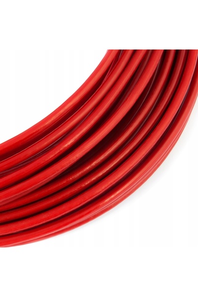 NO BRAND Sârmă de oțel în manta, înveliș PVC, 2/4mm, 1x19, ROȘU, 20mb