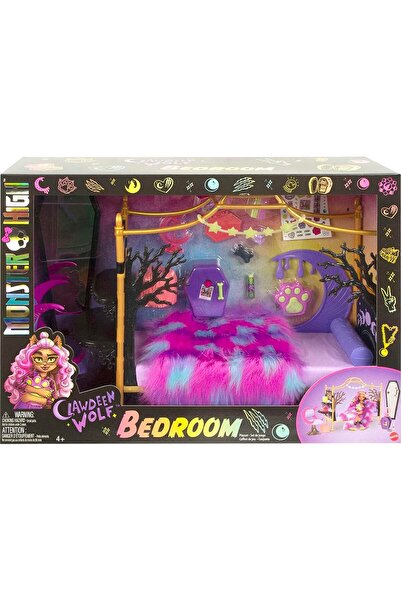mattel MONSTER HIGH CAMERĂ DE TOALETĂ CLAWDEEN WOLF cu accesorii, mobilier
