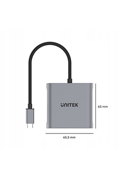 NO BRAND Adaptor Unitek USB-C la 2x port DP 1.4 8K 60Hz