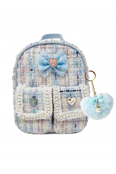 Hot Focus Rucsac cu breloc pompon albastru pentru copii 5+ Pulio
