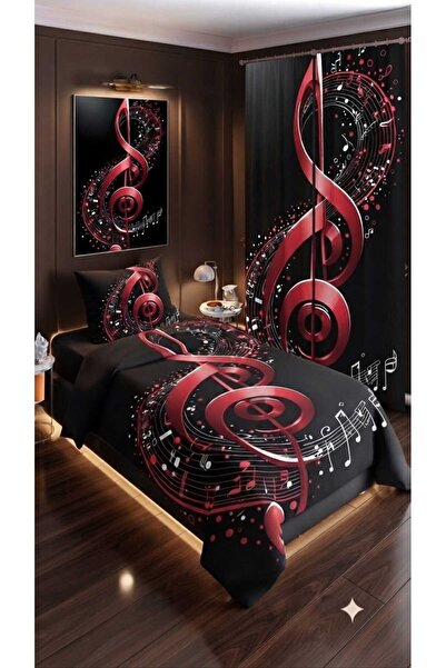 Elmas Dizayn 280*240 سم. طقم غرفة نوم بتصميم خاص مع ستارة خلفية، غطاء لحاف فر...