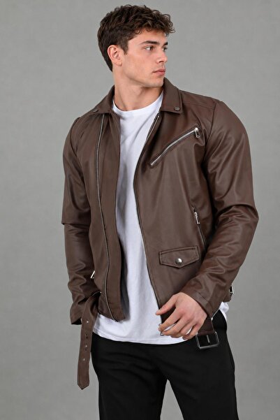 ByTrend Kuzey Belted Faux Leather Jacket BL 1261_50268-1