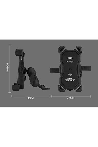 NO BRAND Suport telefon pentru motocicletă cu încărcător prin inducție QI QC3...