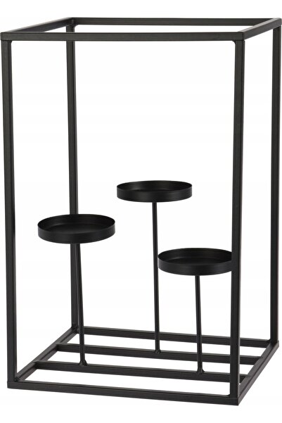 Home Styling Collection Suport lumânări negru, metalic, decorativ, stil loft,...