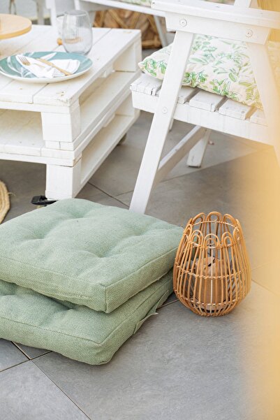 Home Styling Collection Pernă scaun din bumbac matlasat VERDE 40x40