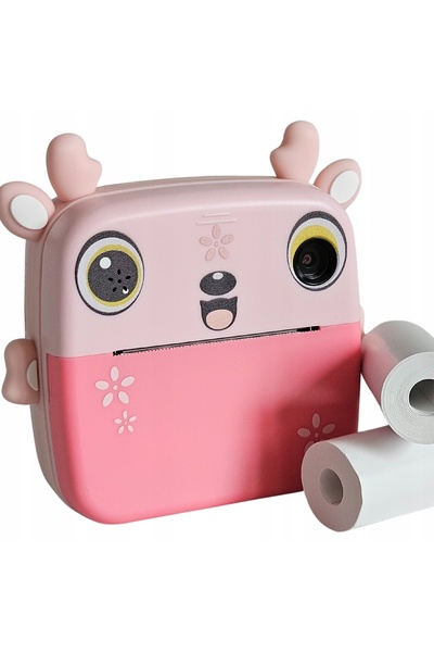 NO BRAND DRUKUŚ 2.0 Rozalba Mini Imprimantă Termică Cameră Deer + 3 Role Cadou