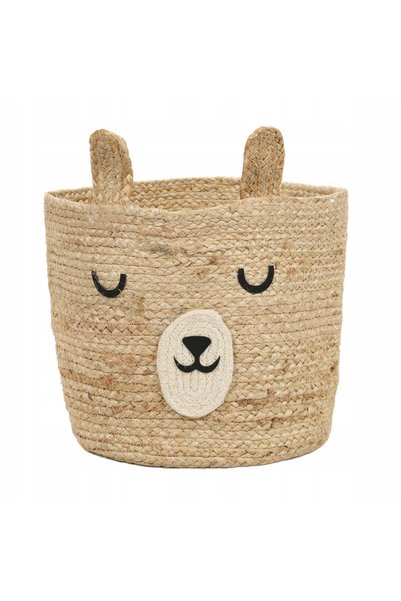 KIDS COLLECTION Coș din iută în formă de urs 28 x 28 x 25 Coș pentru jucării