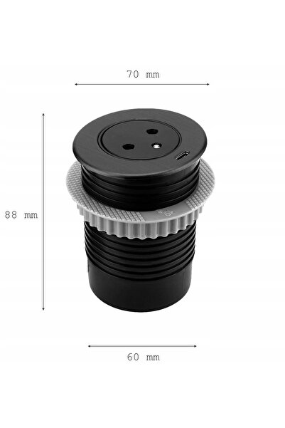 Orno Priză încorporată în masă Adaptor EasyEject la cablu USB 1.5m