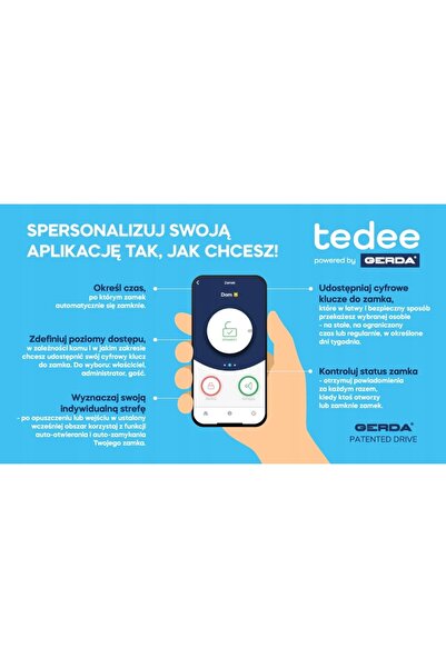 gerda Încuietoare inteligentă electronică Tedee GO Automată Bluetooth