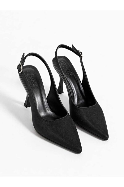 Bayramoğlu Women's Evening Dress Shoes Satin Heeled Pointed Toe Elegant Shoes...