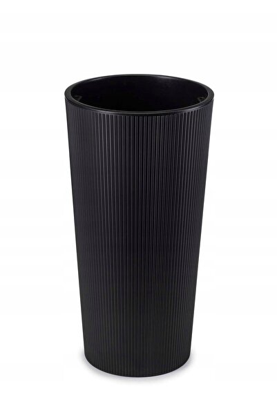 HowHomely Jardinieră înaltă modernă pentru flori, cu inserție, NEGRU LOFT, H5...