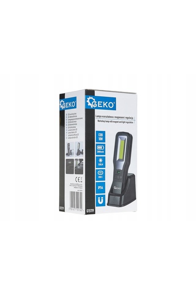GEKO LAMPĂ DE LUCRU CU POWER BANK, MAGNET ȘI LED COB AJUSTABIL 10W + 5W 2000MAH