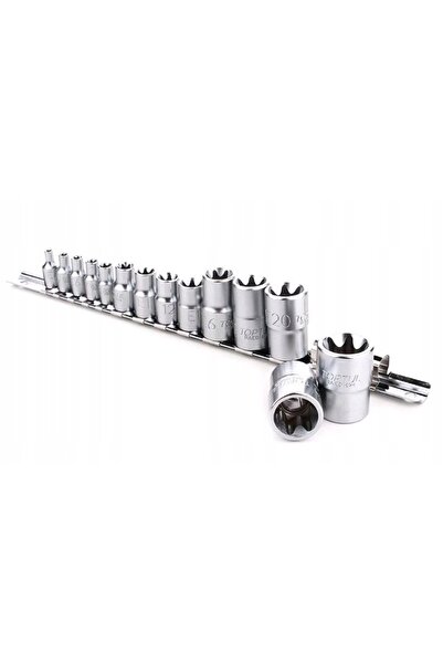NO BRAND Set de 14 chei tubulare TORX, cu capete interne E4-E24