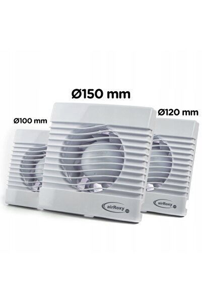 airRoxy Ventilator de baie fi150 mm cu fir și priză, alimentat prin cablu