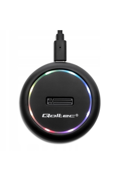 Qoltec M.2 NVMe SATA USB-C 10Gb/s RGB 2TB Gen2 SSD Stație de andocare disc