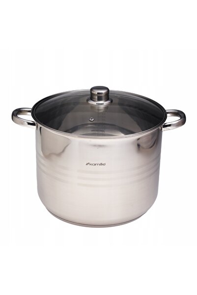 Kamille Oală cu capac 13L 28cm din oțel inoxidabil, pentru gaz și inducție