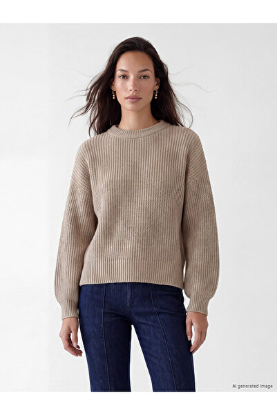 LC Waikiki Beige Crew Neck Women's Knitwear Sweater