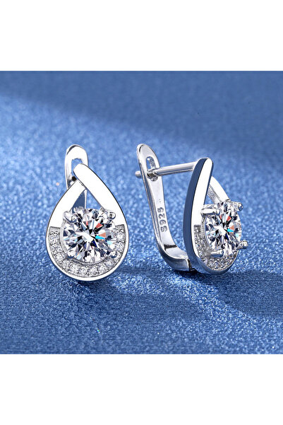 Choice1 silver color 925 Sterling Silver Earrings For Women Round Zircon Earr...