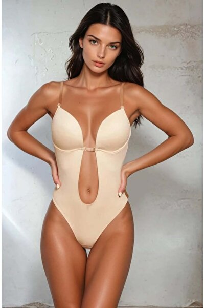 TaliedeViespe Body Modelator in forma de U fara spate Nude Sutien