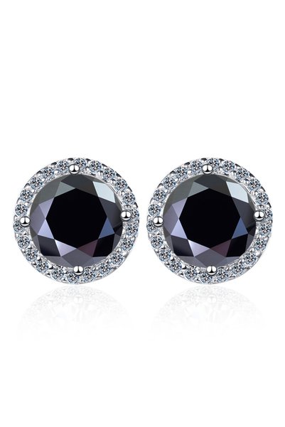 Choice5 2x1 قيراط من الأقراط السوداء من نوع JoyceJelly D Color Moissanite مصن...