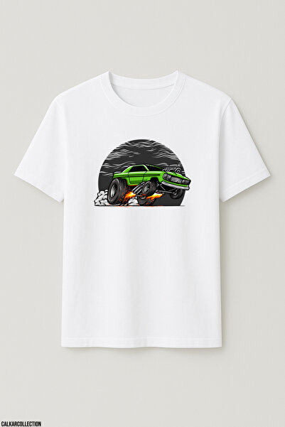 CALKARCOLLECTION Unisex Oversize Street Beast Car Tshirt