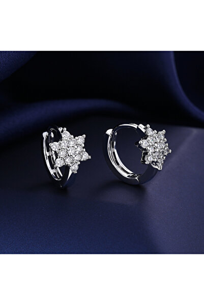 Choice silver color 925 Sterling Silver Earrings For Women Round Zircon Earri...
