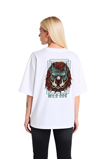 PayBuy Wild Dog Vintage Design Printed Women's Oversize T-Shirt